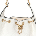 Braided Raffia Calfskin Quilted Small Chanel 25 Handbag White Black