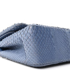 Snakeskin Jumbo Double Flap Light Blue