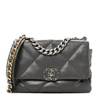 Lambskin Quilted Medium Chanel 19 Flap Grey