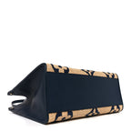 Raffia Calfskin Monogram Giant Onthego MM Blue