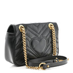 Calfskin Matelasse Mini GG Marmont Shoulder Bag Black