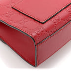 Guccissima Small Padlock Shoulder Bag Hibiscus Red