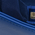Lambskin Chevron Quilted Medium Boy Flap Blue