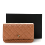 Caviar Quilted CC Turnlock Wallet On Chain WOC Brown