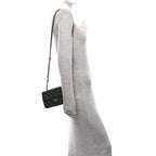 Lambskin Quilted Mini Rectangular Flap Black