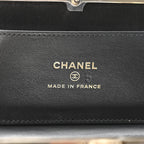 Patent Calfskin Boy Minaudiere Black
