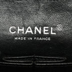 Patent Quilted Medium Double Flap Black
