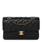 Caviar Quilted Small Double Flap Black