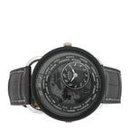 Platinum Titanium Alligator 43mm Arceau Le Temps Voyageur Automatic Watch Noir