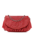 Lambskin Half Moon Wallet On Chain WOC Red
