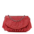 Lambskin Half Moon Wallet On Chain WOC Red