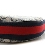GG Supreme Monogram Textured Calfskin Web Large Attache Shoulder Bag Beige Blue