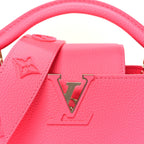 Taurillon Monogram Tuffetage Capucines Mini Fluo Pink