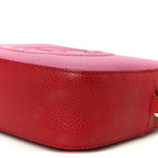 Dollar Calfskin Bi-Color Small Soho Disco Bag New Rosette Hibiscus Red