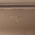 Caviar Quilted Wallet on Chain WOC Dark Beige