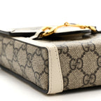 GG Supreme Monogram Azalea Calfskin Mini Horsebit 1955 Crossbody Bag Beige Ebony Mystic White