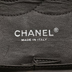 Caviar Quilted Jumbo Double Flap Grey