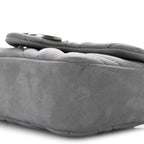 Nubuck Matelasse Mini GG Marmont Shoulder Bag Grey