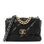 Goatskin Quilted Large Chanel 19 Flap Black
