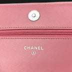 Lambskin Quilted Crystal Star Wallet On Chain WOC Pink