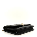 Lambskin Quilted Trendy CC Wallet On Chain WOC Black