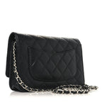 Caviar Quilted Wallet on Chain WOC Black