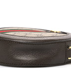 GG Supreme Monogram Web Mini Ophidia Round Shoulder Bag Brown