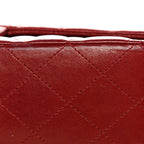 Lambskin Quilted Medium Double Flap Red