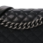 Caviar Quilted Medium Boy Flap Black