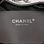 Metallic Caviar Quilted Mini Chanel 25 Handbag Anthracite