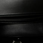 Patent Calfskin Quilted Mini Rectangular Flap So Black