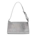 Epi Pochette Accessories Metallic Silver