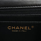 Lambskin Quilted Mini Rectangular Flap Black