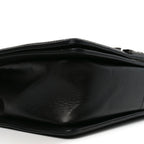 Calfskin Pleated Medium Boy Flap Black