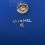 Lambskin Quilted Square Wallet On Chain WOC Blue