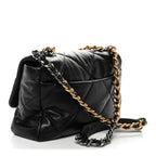 Goatskin Quilted Large Chanel 19 Flap Black