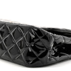 Patent Quilted Jumbo Double Flap Black