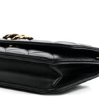Lambskin Quilted Twisted CC Wallet On Chain WOC Black
