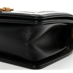 Caviar Quilted Small Boy Flap Black