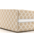 GG Supreme Monogram Emblem Medium Tote Bag  Beige Silver