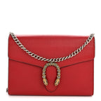 Calfskin Mini Dionysus Chain Wallet Hibiscus Red