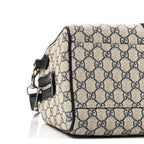 GG Supreme Monogram Web Medium Ophidia Top Handle Bag Beige Blue
