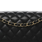 Caviar Quilted Jumbo Double Flap Black