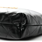Shiny Calfskin Quilted Small Chanel 22 Black