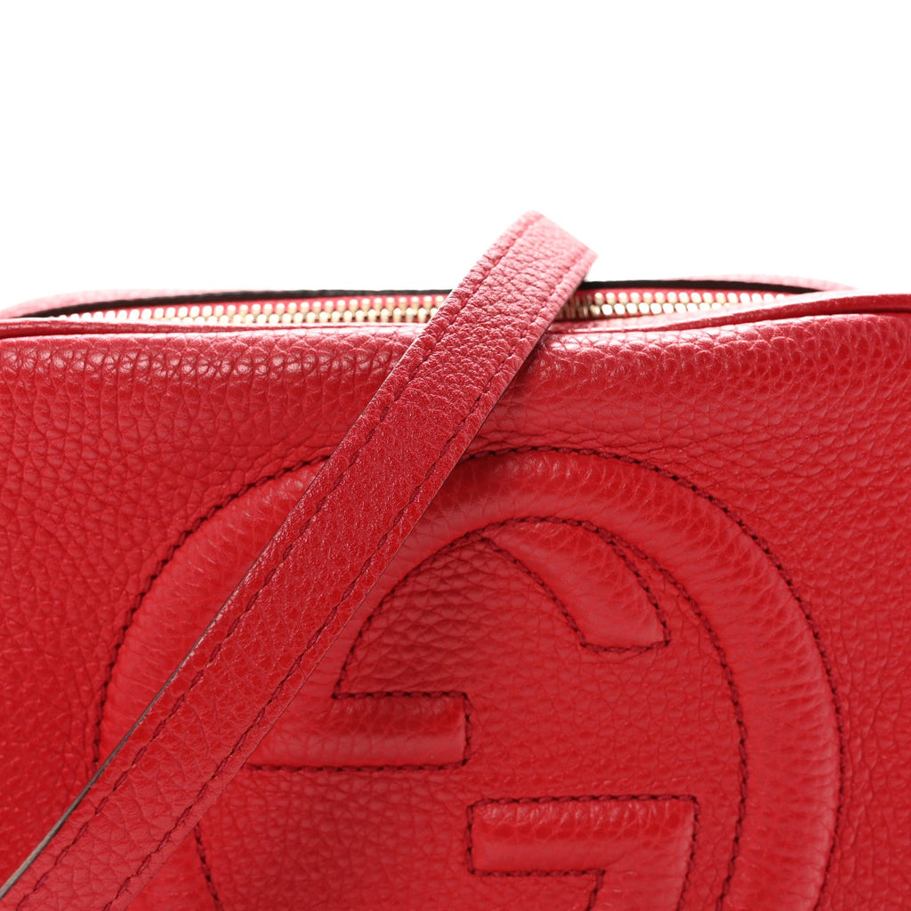 Pebbled Calfskin Small Soho Disco Bag Tabasco Red