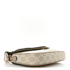 GG Supreme Monogram Textured Dollar Calfskin Web Mini Ophidia Envelope Shoulder Bag Beige Mystic White Oatmeal