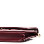 Lambskin Quilted Wallet On Chain WOC Burgundy