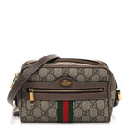 GG Supreme Monogram Web Mini Ophidia Shoulder Bag Brown