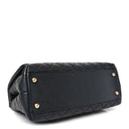 Caviar Quilted Small Coco Chain Handle Flap Black