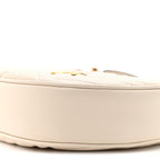 Calfskin Matelasse Chevron Mini GG Marmont Half Moon Hobo Mystic White